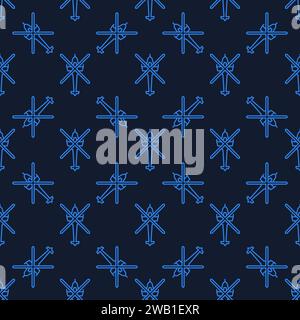 Military Helicopter vector concept blue linear seamless pattern Stock Vector