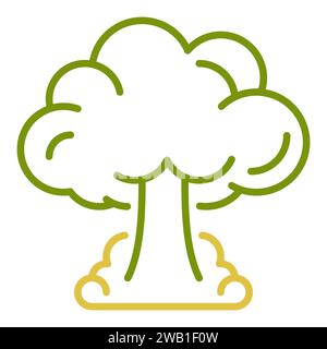 Nuclear Bomb Explosion vector concept colored icon - Nuclear Mushroom sign Stock Vector