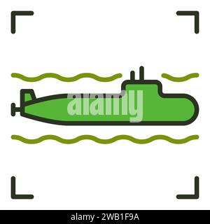 Submarine vector War concept colored icon or design element Stock Vector