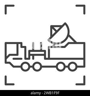 Radar Military Truck vector concept icon or symbol in outline style Stock Vector
