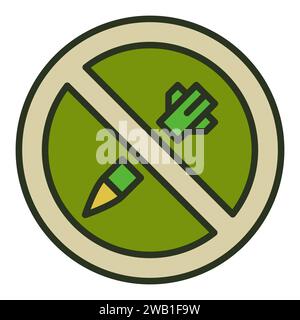 Prohibition of Missile Attacks vector Stop Bombing concept colored icon or symbol Stock Vector