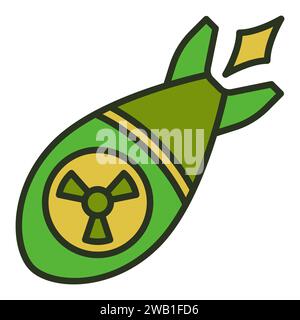 Nuclear Rocket vector concept colored icon. Missile modern symbol Stock Vector