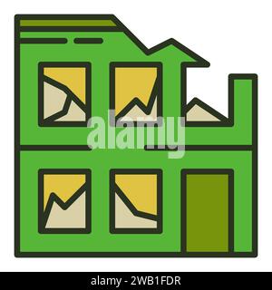 Destroyed Building vector War concept colored icon or sign Stock Vector