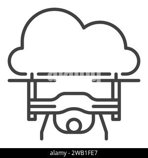 Drone in Cloud vector Quadcopter in Sky concept blue seamless pattern ...
