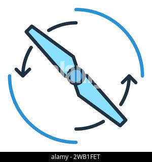 Quadcopter Blade for RC Drone vector Propeller concept colored icon or design element Stock Vector