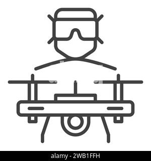 Man with FPV Drone vector concept colored icon or symbol Stock Vector ...