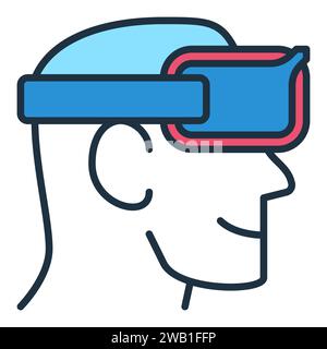 Head with FPV Drone Goggles vector concept colored icon or design element Stock Vector