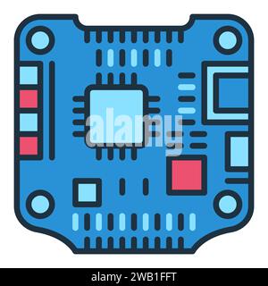 Quadcopter Flight Controller vector concept colored icon or symbol Stock Vector