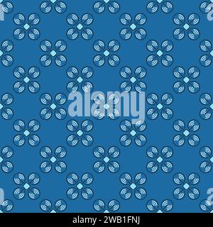 Drone vector Quadcopter concept colored blue seamless pattern Stock Vector
