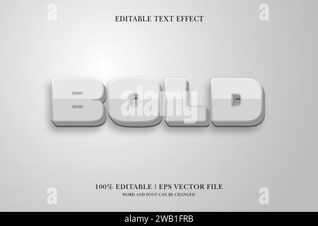 Bold Editable text Effect with 3d vector design Stock Vector