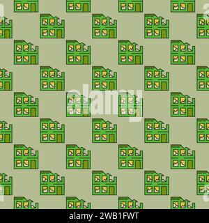 Destroyed Building vector War concept colored seamless pattern Stock Vector