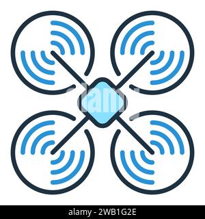 Drone vector Quadcopter concept colored icon or design element Stock Vector