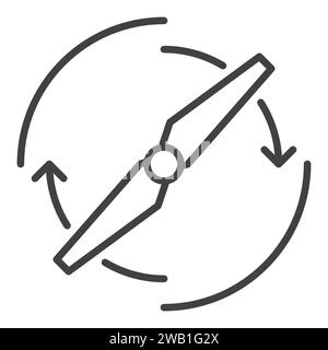 Drone Blade for RC Quadcopter vector Propeller concept outline icon or symbol Stock Vector