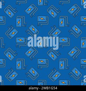 RC Quadcopter Battery vector concept colored seamless pattern Stock Vector