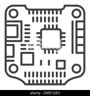 FPV Drone Flight Controller vector concept icon or sign in thin line style Stock Vector