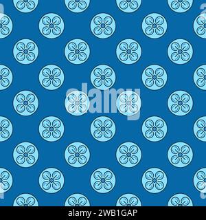 Drone vector Multirotor concept colored round seamless pattern. Quadcopter blue background Stock Vector