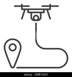 Quadcopter Path Planning vector Drone concept icon or symbol in thin line style Stock Vector