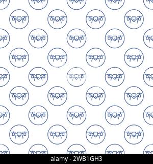 Drone inside Circle vector Quadrotor concept linear round seamless pattern Stock Vector