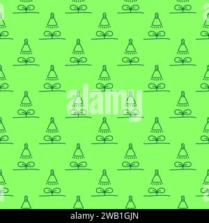 Grow Light Bulb with Sprout vector concept thin line green seamless pattern Stock Vector