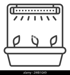 Plants and Grow Light vector Phytolamp concept icon or symbol in outline style Stock Vector