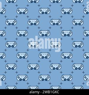 Gamepad or Game Controller vector concept colored seamless pattern Stock Vector