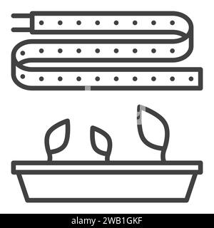 LED Grow Light Strip vector concept icon or sign in thin line style Stock Vector