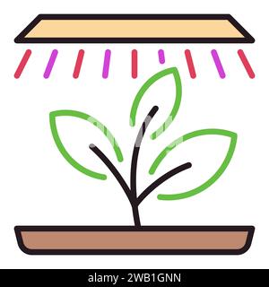 Phytolamp with Seedling vector Grow Light concept colored icon or symbol Stock Vector