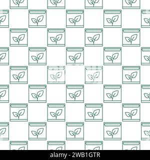 Phyto Lamp vector Grow Light concept linear seamless pattern Stock Vector