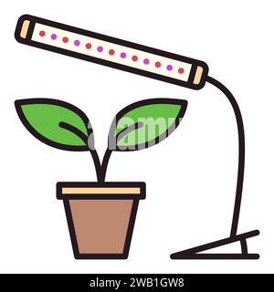 Phytolamp with Plant vector Grow Light concept colored icon or symbol Stock Vector