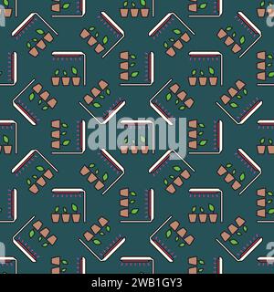 Grow LED Light vector concept colored seamless pattern or background Stock Vector