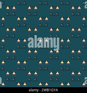 Grow Phytolamps vector concept colored seamless pattern Stock Vector