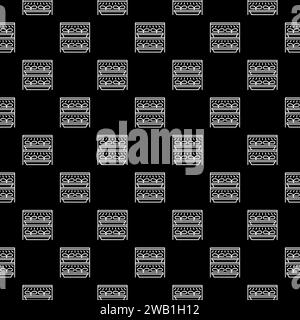 Seedling and Grow Light System vector Phyto Lamps concept dark linear seamless pattern Stock Vector