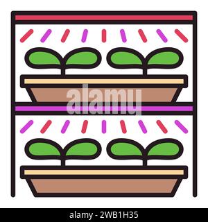 Seedling and Phyto Lamp System vector Grow Light concept colored icon or logo element Stock Vector