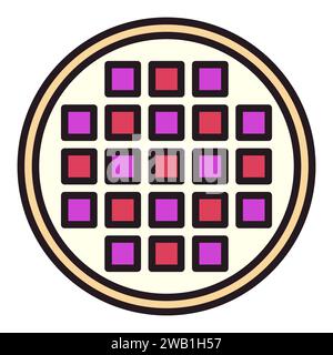 Bulb Diodes on Grow Light vector Phytolamp concept round colored icon or symbol Stock Vector