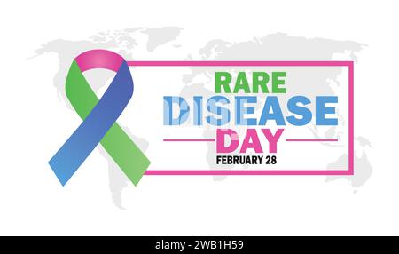 Rare Disease Day Vector Template Design Illustration. February 28. Suitable for greeting card, poster and banner Stock Vector