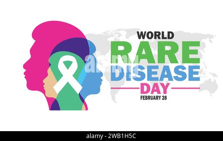 World Rare Disease Day. February 28. Holiday concept. Template for background, banner, card, poster with text inscription. Vector illustration Stock Vector