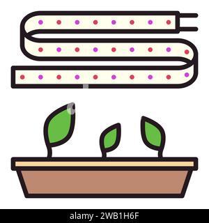 Grow Light LED Stripe vector concept colored icon or symbol Stock Vector