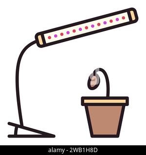 Grow Light with Sprout vector Phytolamp concept colored icon or design element Stock Vector