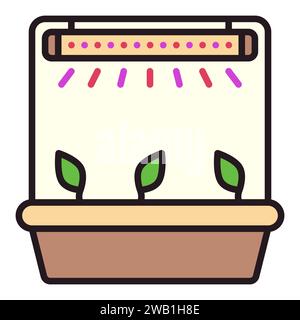 Grow Light with Plants vector Phytolamp concept colored icon or sign Stock Vector