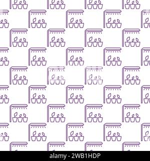 LED Grow Light vector concept linear seamless pattern Stock Vector