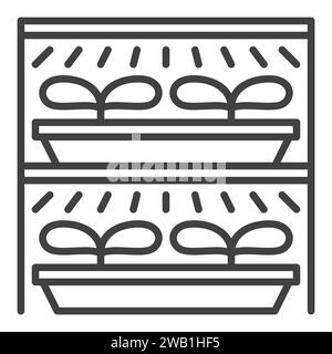 Seedling and Grow Light System vector Phyto Lamps concept linear icon or symbol Stock Vector