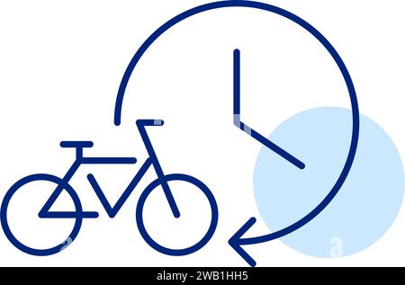 Bicycle renting hourly service. Pixel perfect, editable stroke icon Stock Vector