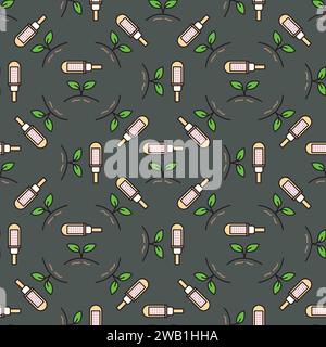 Grow Light Led Bulb vector concept colored seamless pattern Stock Vector