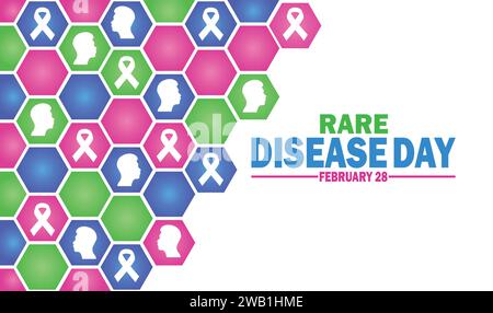 Rare Disease Day Vector illustration. February 28. Suitable for greeting card, poster and banner. Stock Vector