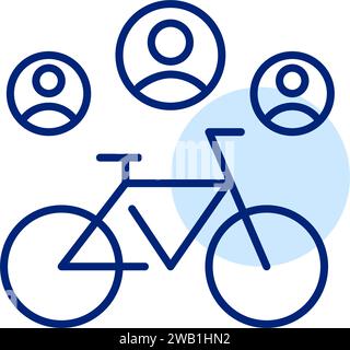 Bicycle sharing service. Pixel perfect, editable stroke icon Stock Vector