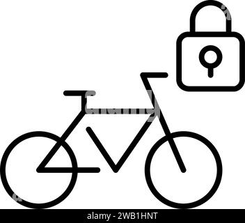 Locking rental bicycle. Pixel perfect, editable stroke icon Stock Vector