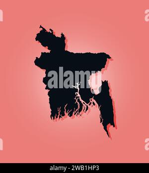 Map of Bangladesh - High detailed on white background. Abstract design vector illustration eps 10. Stock Vector