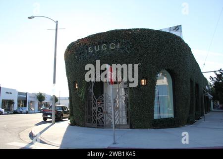 Gucci Store West Hollywood Los Angeles CA Ivy Covered Charm Stock Footage Stock Photo