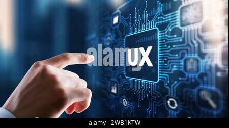 Mobile app user experience UX or app UX Stock Photo