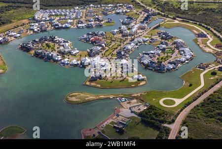 Jeffreys Bay Marina Martinique, photographed from a helicopter. Stock Photo